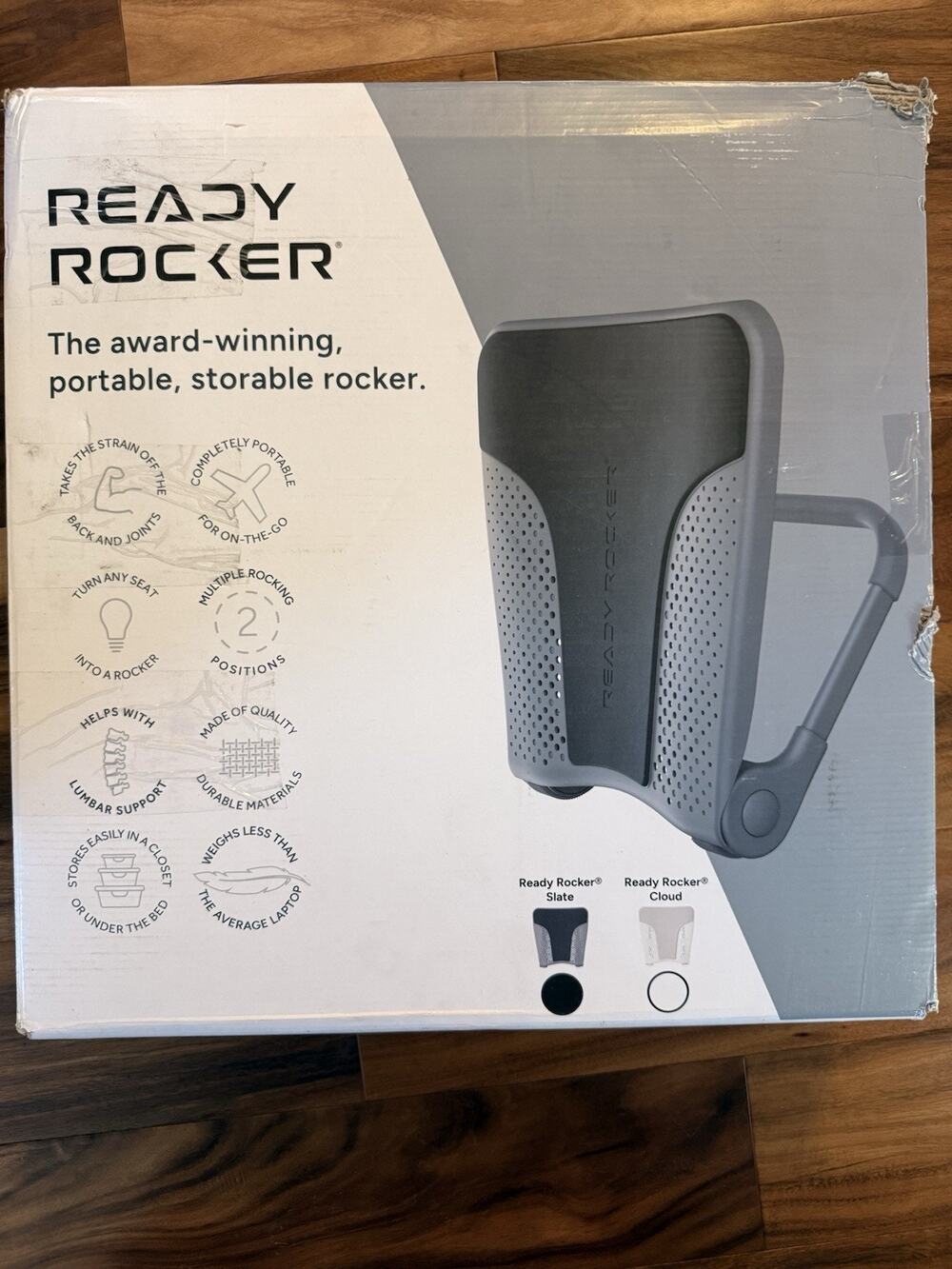 Ready Rocker Portable Rocking Back Support – Slate – NEW/Open Box